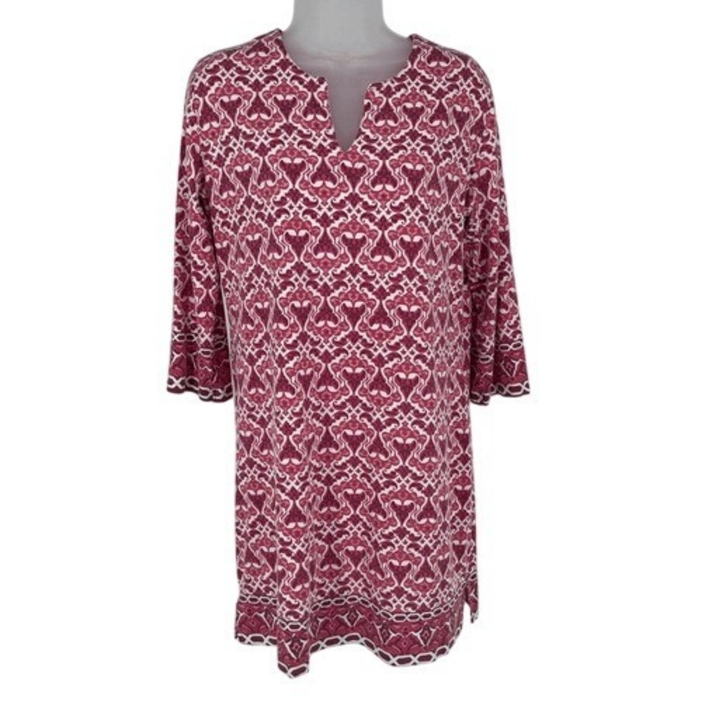 Coolibar UPF 50+ Raspberry Geometric Tunic Dress M